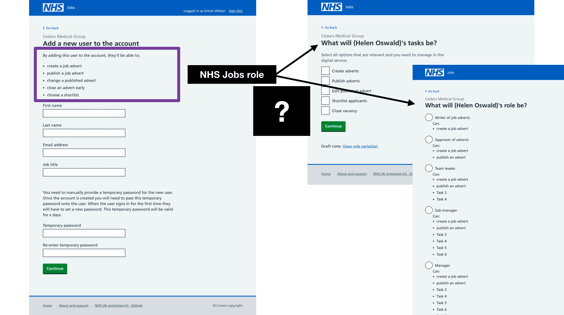 Showing how the Choose A Role feature could - could - develop over time